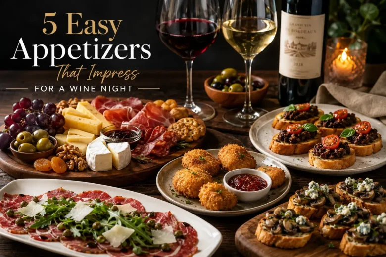 cover 5 recipes wine and appetizers